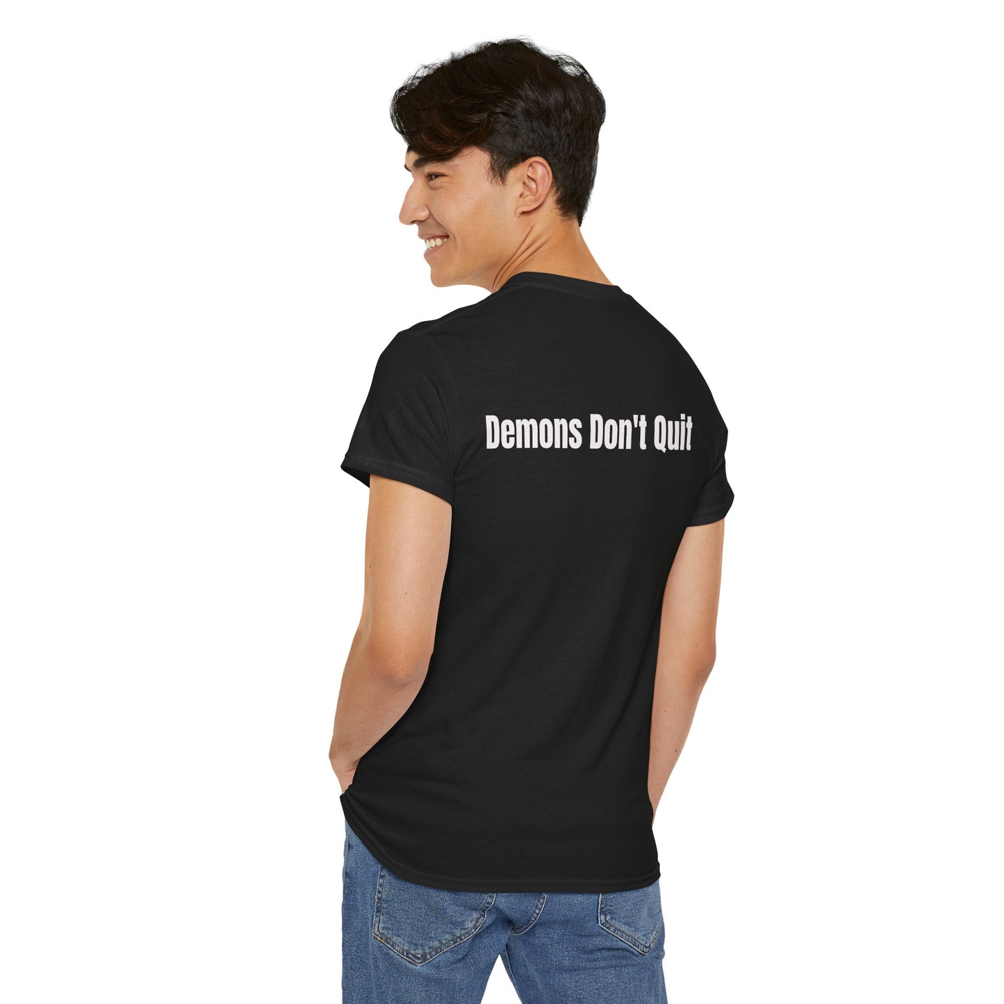 Gym Tee — 'Demons Don't Quit' Muscular Demon Workout Graphic T‑Shirt