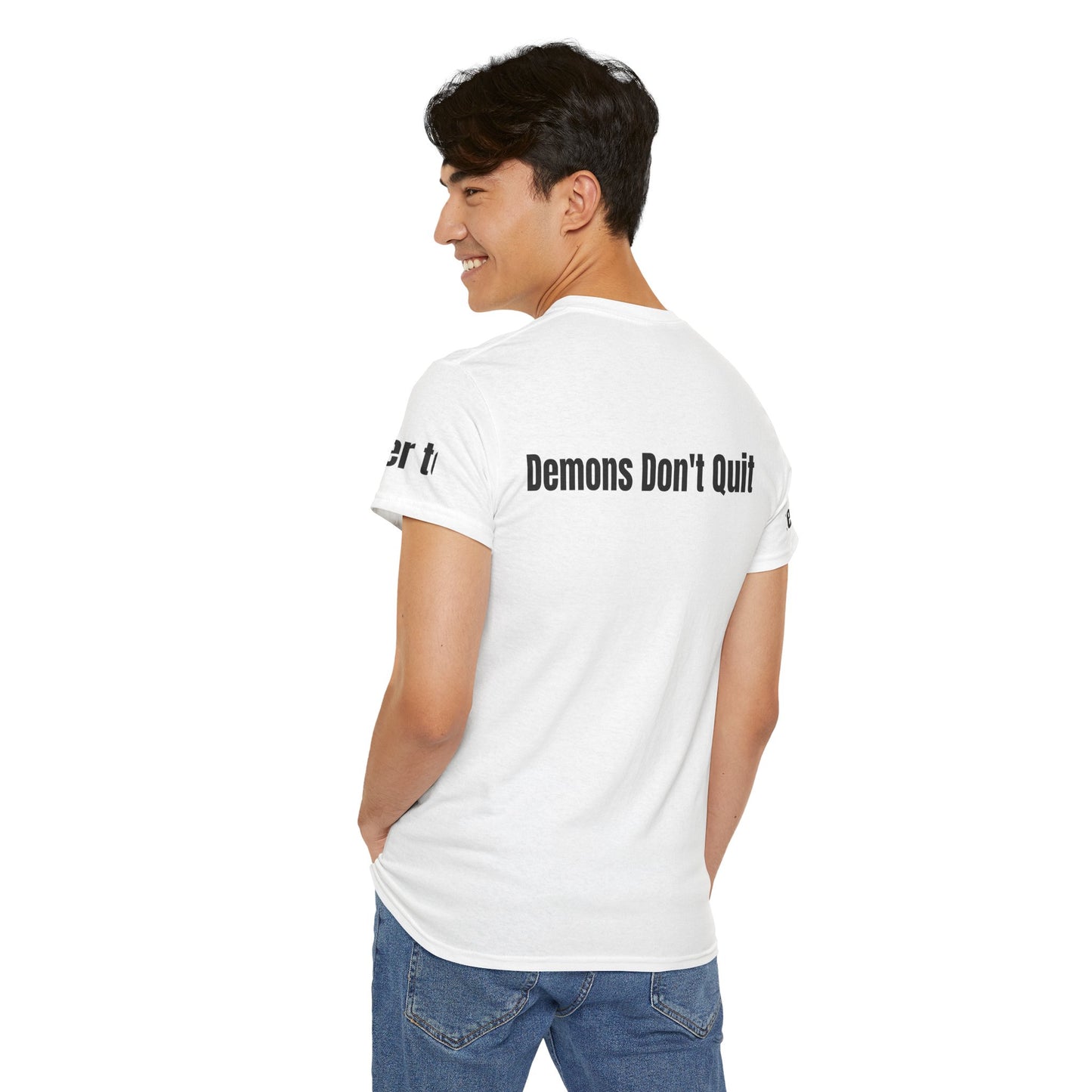 Gym Tee — 'Demons Don't Quit' Muscular Demon Workout Graphic T‑Shirt